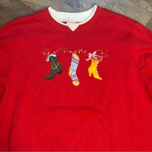 VTG Kim Rogers Crew Neck with Collar Festive Cottagecore Grandmacore Sweater